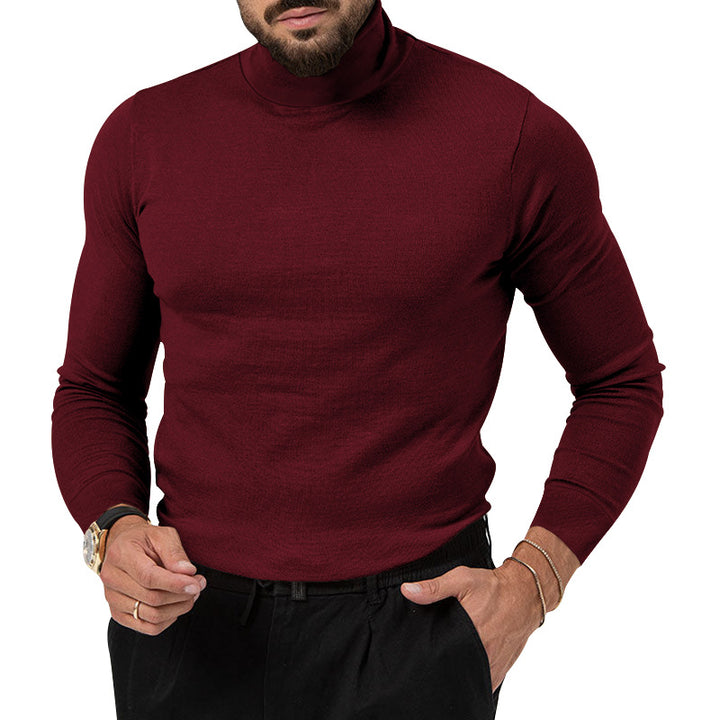 Herren eleganter Pullover mit Stehkragen und feiner Strickstruktur Drune