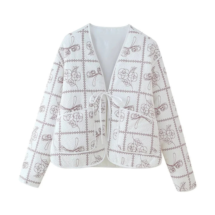 Damen Jacke mit floralem Muster und praktischen Taschen Drune