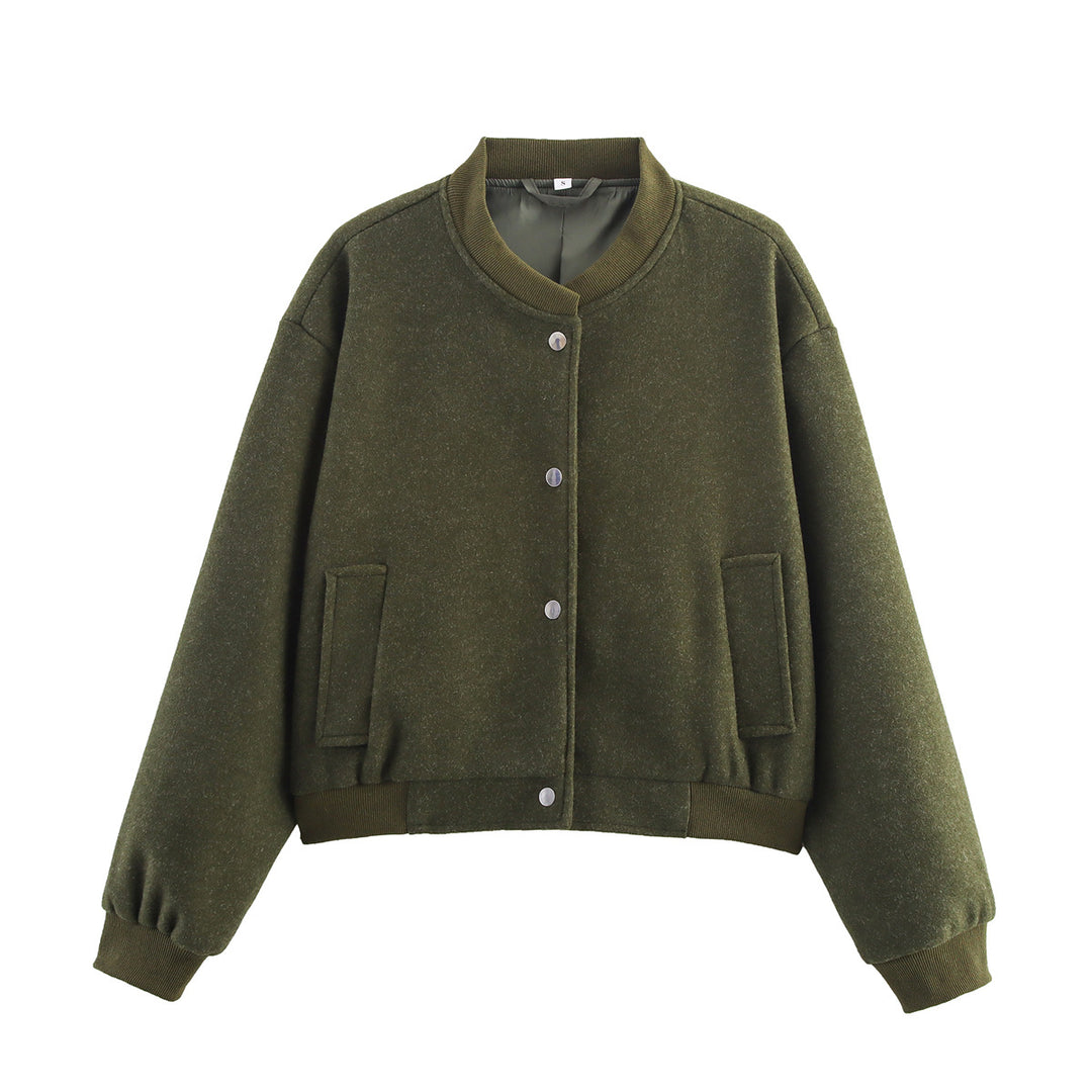 Damen lässige Oversize-Jacke mit Knopfverschluss Drune