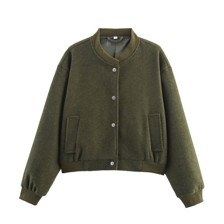 Damen lässige Oversize-Jacke mit Knopfverschluss Drune