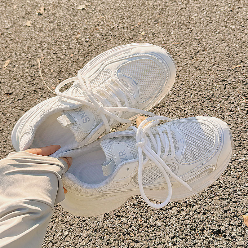 Damen Chunky Sneakers mit atmungsaktiver Mesh-Oberfläche und gepolsterter Sohle Drune