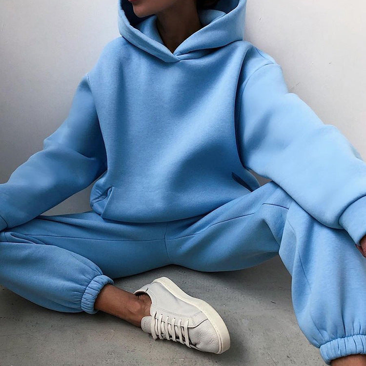 Damen gemütliches Hoodie- und Jogginghose-Set Drune