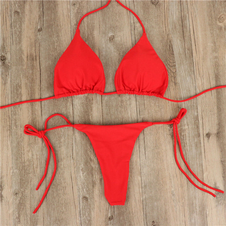 Damen Triangel-Bikini mit feinem Stoff und regulierbaren Schnürdetails Drune