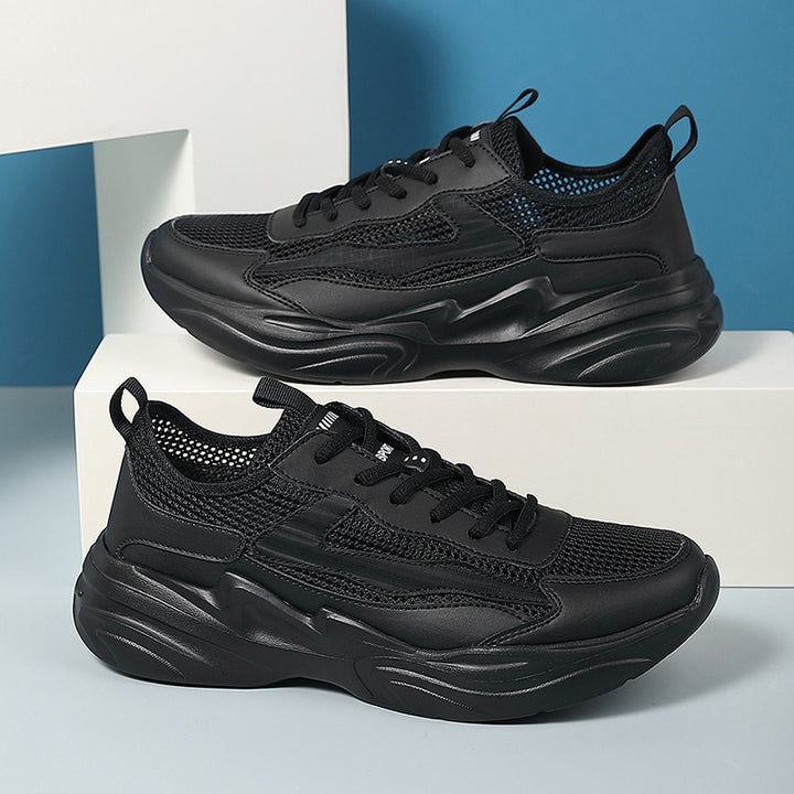Herren nan skulpturaler Freizeit-Sneaker mit geformter Dämpfungssohle und atmungsaktiver Netzgewebe-Lederkombination Drune