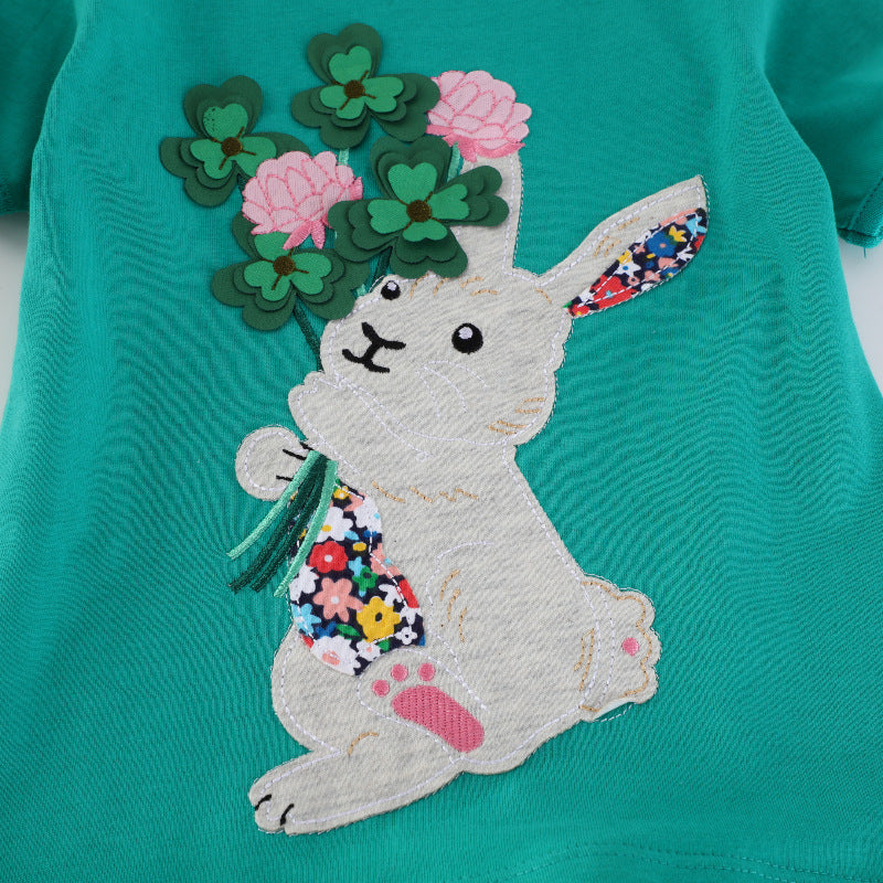 Kinder T-Shirt mit kreativem Hasen-Motiv Drune