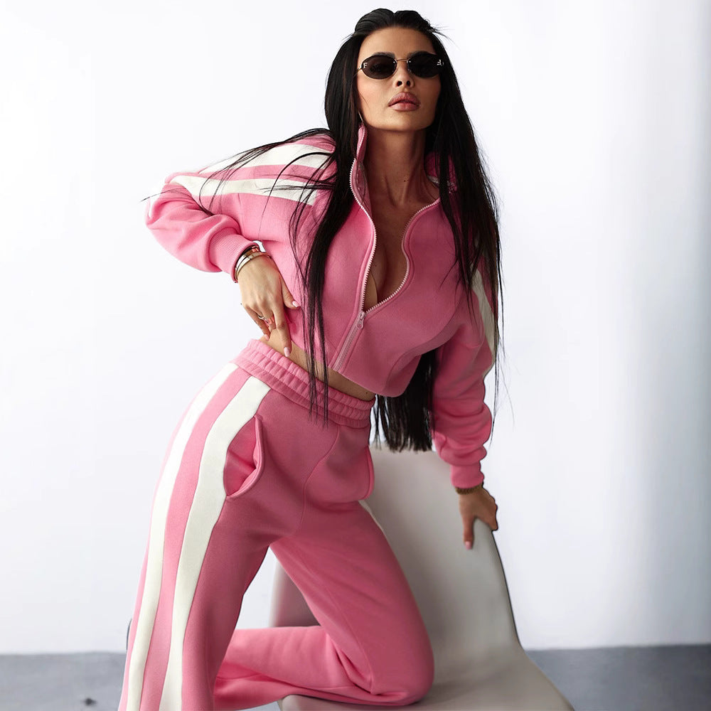 Damen lässiger Pullover- und weite Hose-Set Drune