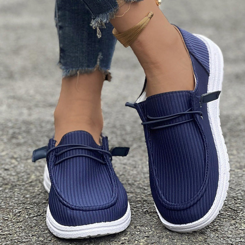 Damen nan urbaner Slip-On Loafer mit geripptem Textiloberteil und dämpfender Gummisohle Drune