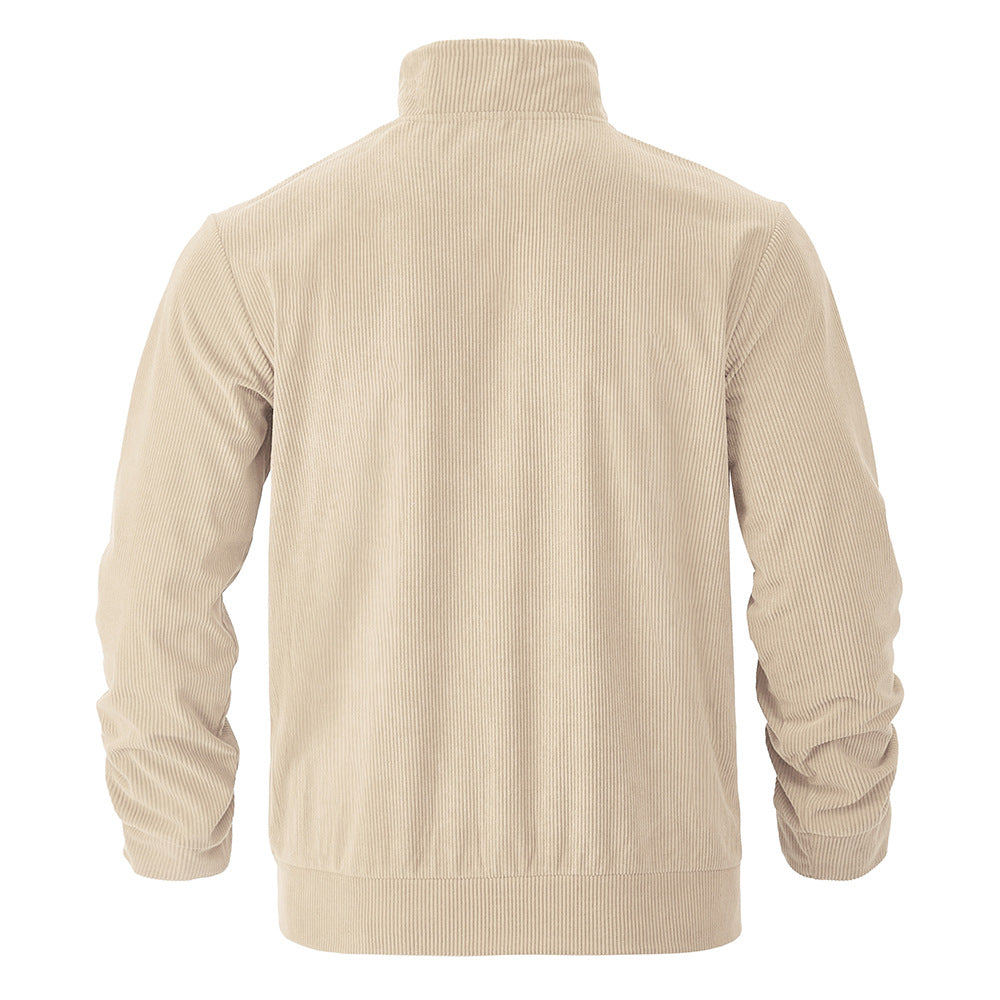 Herren lässige Cordjacke mit Kapuze und praktischen Brusttaschen Drune