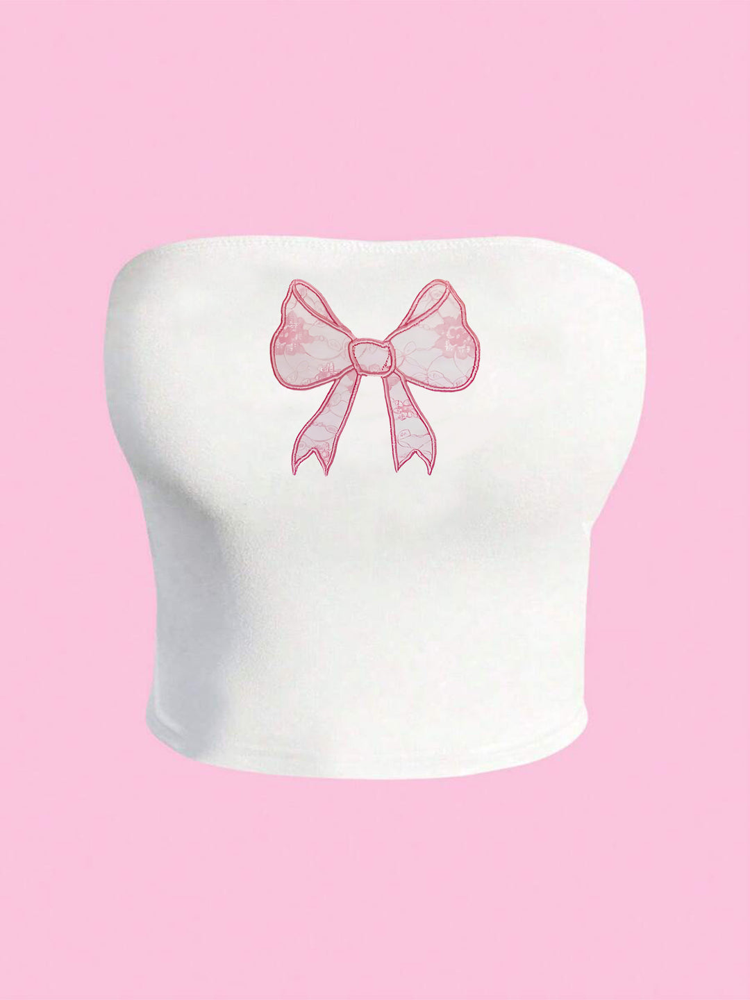 Damen Bandeau-Top mit elegantem Spitzenbandmotiv Drune