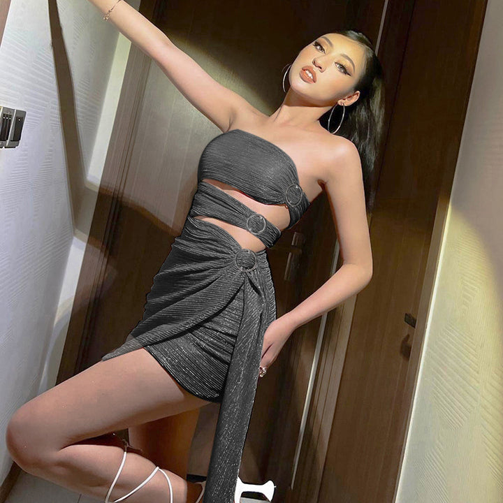 Damen Wickelkleid mit strapazierfähigem und elastischem Material Drune