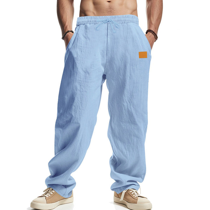 Herren lässige Leinen-Hose mit elastischem Bund und praktischen Taschen Drune
