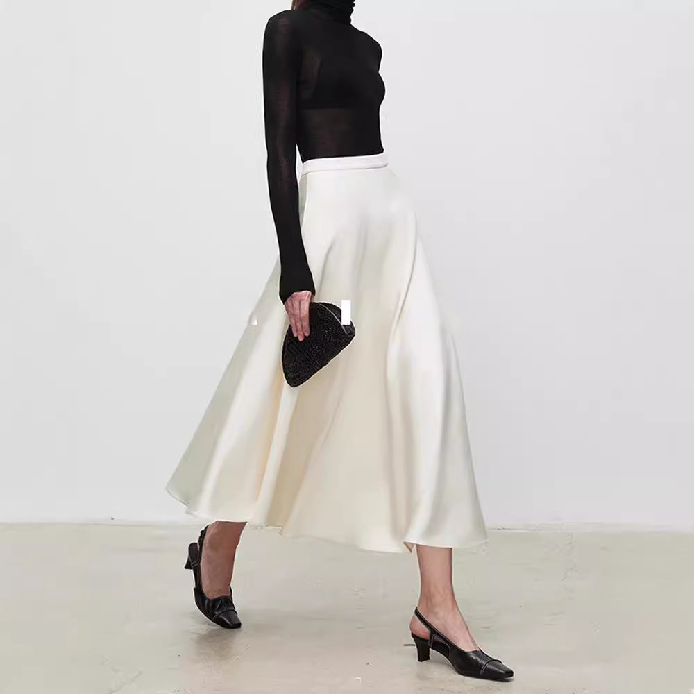 Damen eleganter Maxirock mit schwingendem Saum Drune