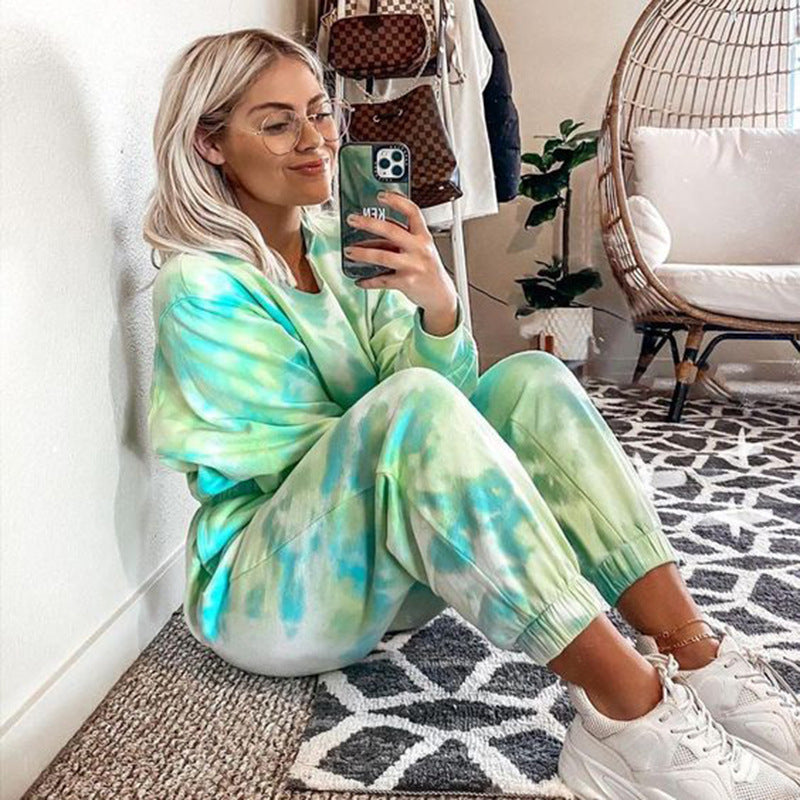 Damen Bequemes Sweat-Outfit mit modernen Batik-Details Drune