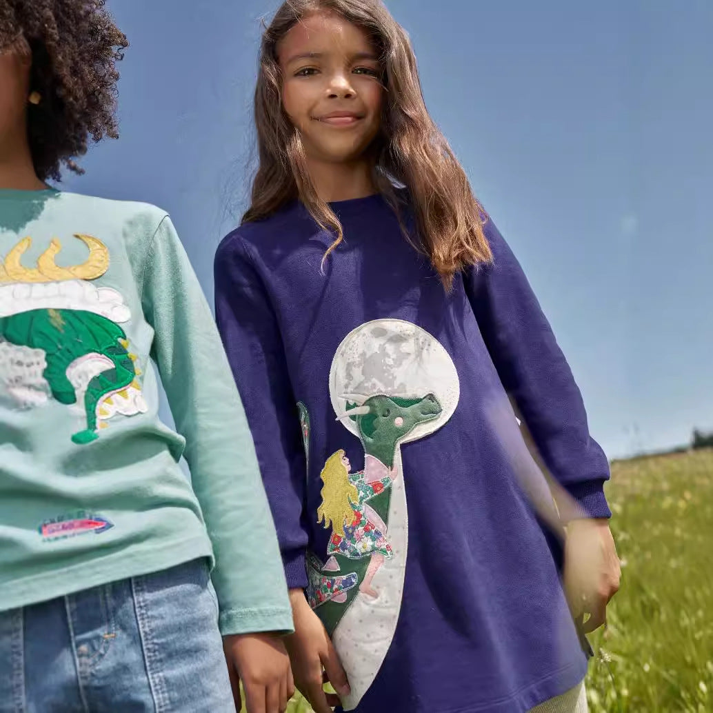Mädchen Sweatkleid mit zauberhaftem Drachenmotiv Drune