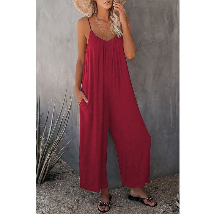 Damen Lässiger Jumpsuit mit weit geschnittenen Beinen und praktischen Taschen Drune
