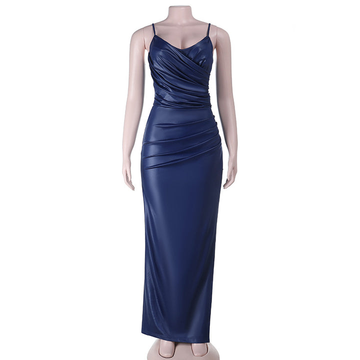 Damen Elegantes Wickelmaxikleid mit schimmerndem Effekt Drune