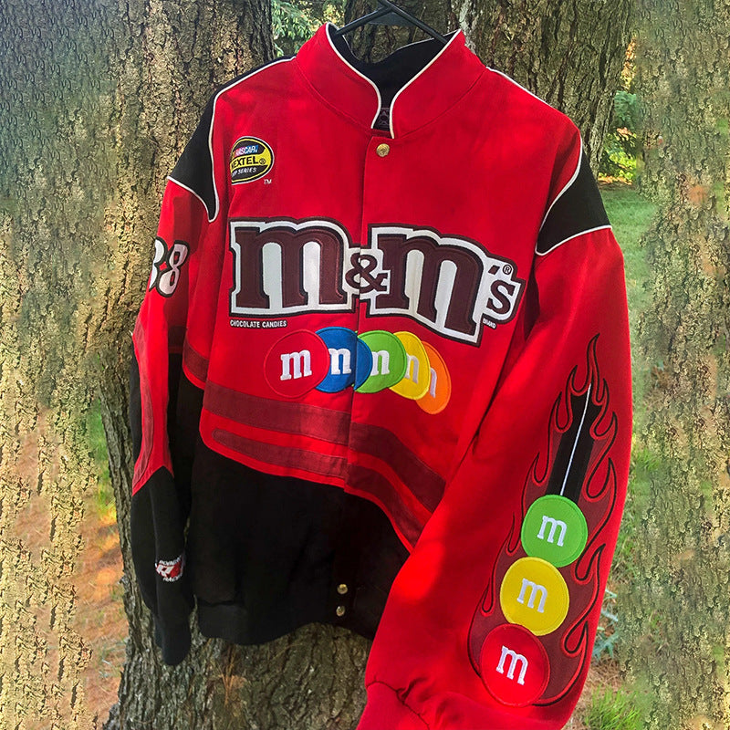 Damen Streetstyle Jacke mit buntem Logo-Design Drune