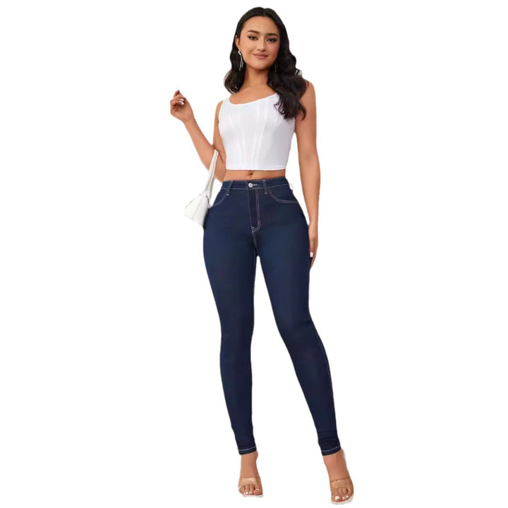 Damen Slim Fit Jeans mit hohem Bund und innovativer Nahtführung Drune