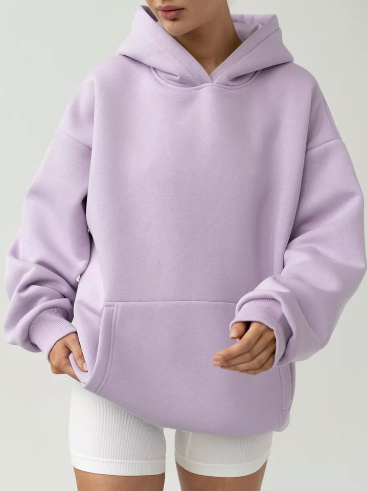 Damen nan oversized Kapuzenpullover mit Kängurutasche und dropped-shoulder Schnitt Drune