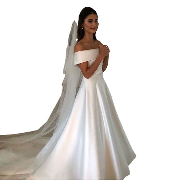 Drune | Elegante Frauen Hochzeit Off-neck Kleid