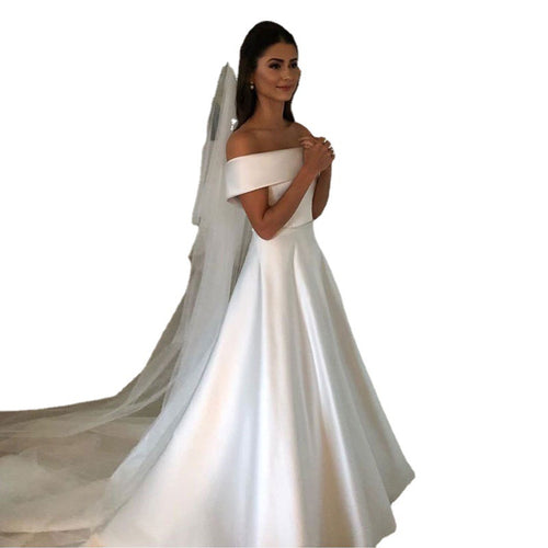 Drune | Elegante Frauen Hochzeit Off-neck Kleid