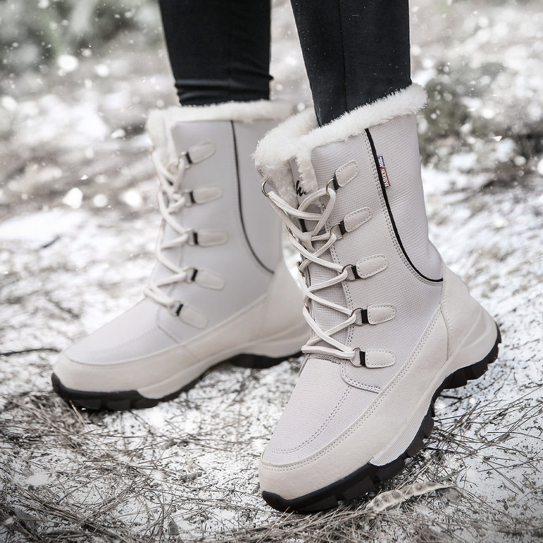 Damen isolierte Winterstiefel mit rutschfester Sohle und weichem Innenfutter Drune