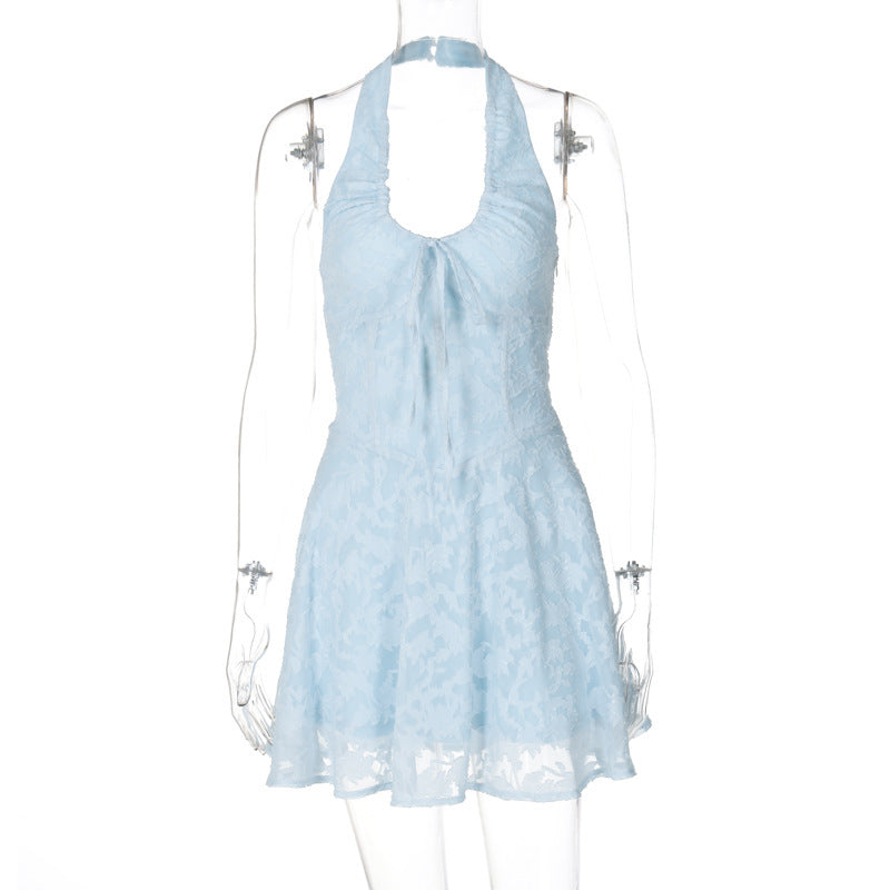 Damen Halterneck-Minikleid aus feiner Spitze Drune