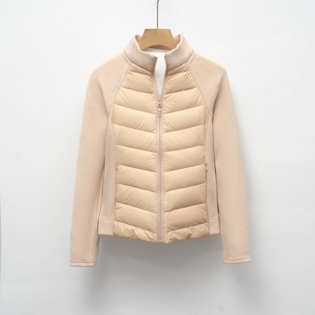Damen gesteppte Sportjacke mit hohem Kragen und funktionalen Reißverschlusstaschen Drune