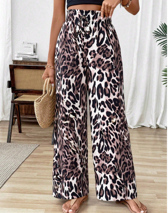 Damen weite Palazzohose im tierischen Druck Drune