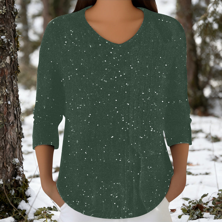 Damen Langarmshirt mit V-Ausschnitt Drune