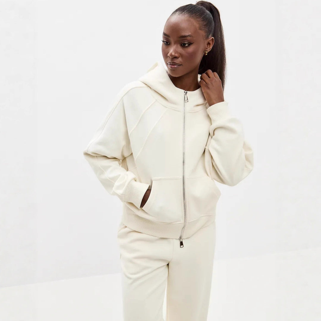 Damen Sportliches Set aus Kapuzenjacke und lässigen Jogginghosen Drune