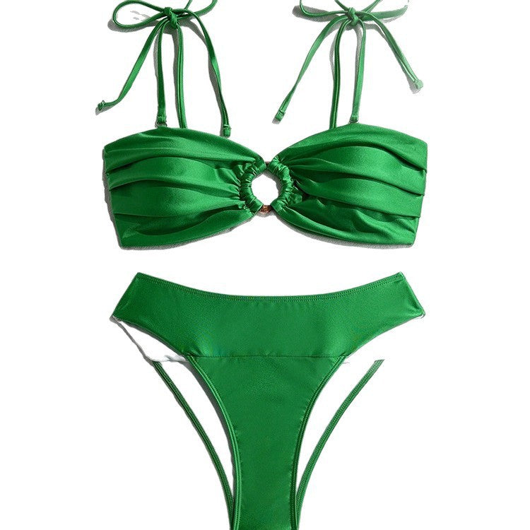 Damen Elegantes Triangel-Bikini-Set mit Rüschendetails Drune