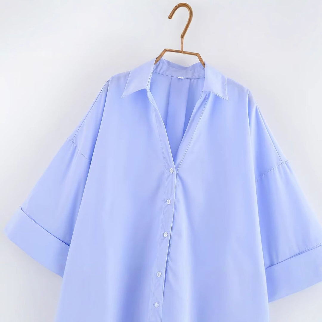 Damen Bluse mit oversized Schnitt und schickem Revers Drune