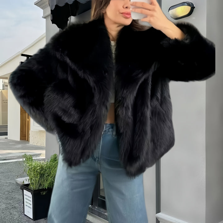 Damen kuschelige Pelzjacke Drune