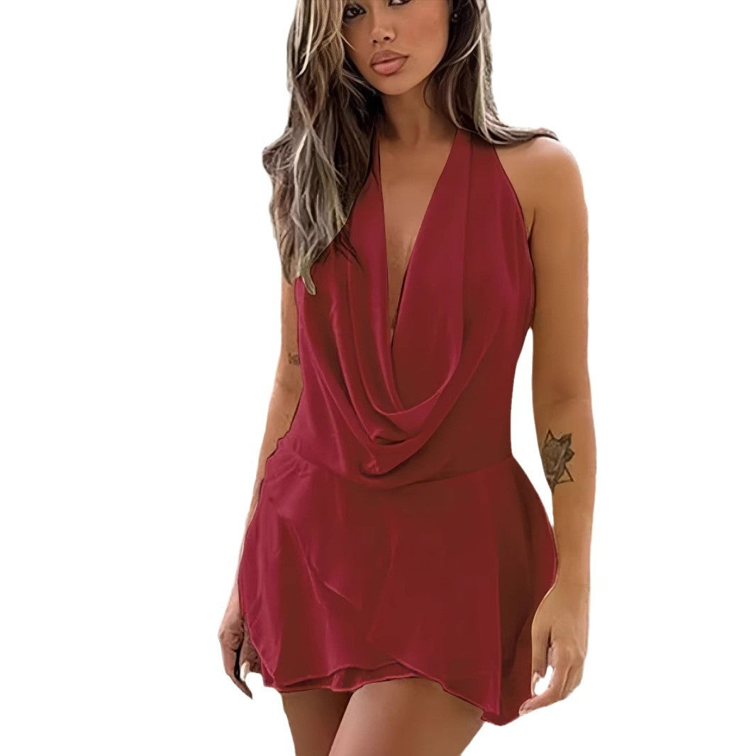 Damen Elegantes und luftiges Etuikleid mit tiefem Ausschnitt Drune