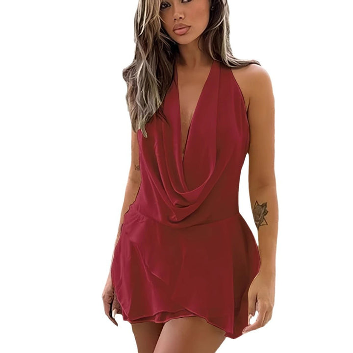 Damen Elegantes und luftiges Etuikleid mit tiefem Ausschnitt Drune