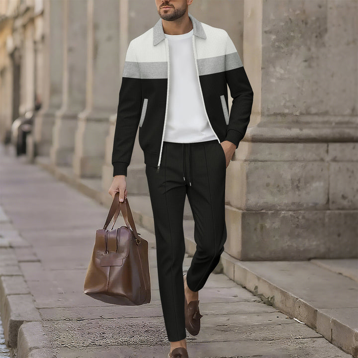 Herren stilvolle Freizeitjacke mit modernem Design und bequemen Jogginghosen Drune