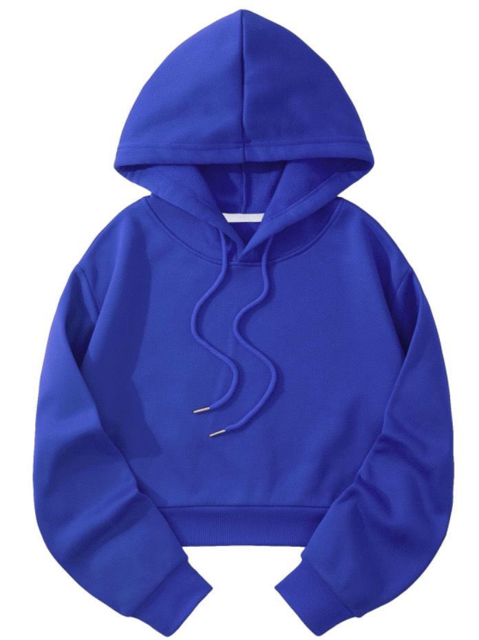 Damen nan cropped Kapuzenpullover mit weichem Fleece‑Innenfutter und elastischem Rippbund Drune