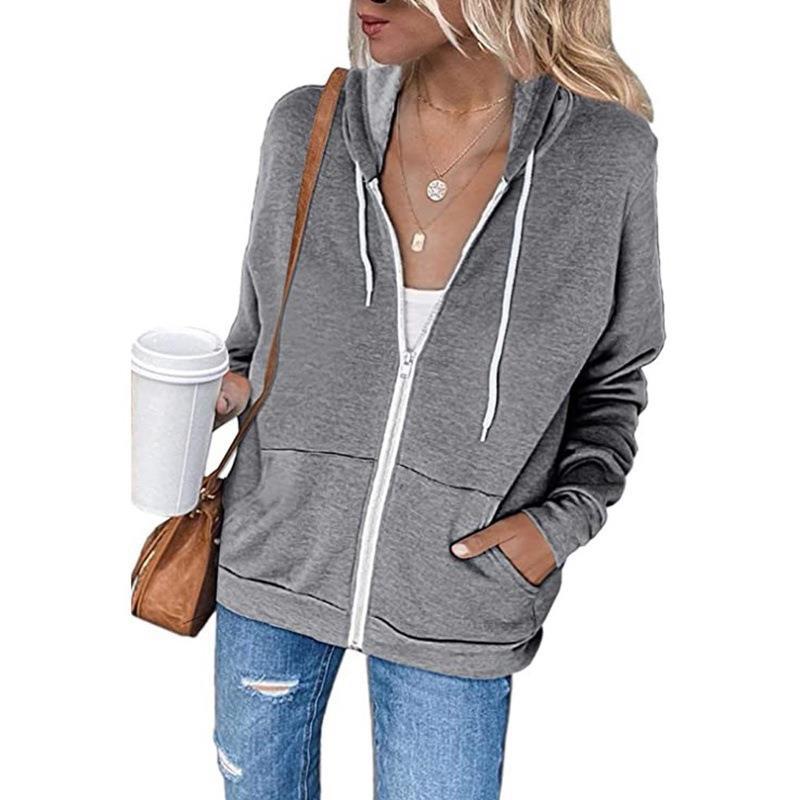 Femme Zip-Up Freizeit Hoodie Drune