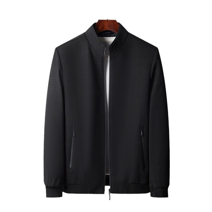 Herren stylische Übergangsjacke mit hohem Stehkragen und modischem Karomuster Drune