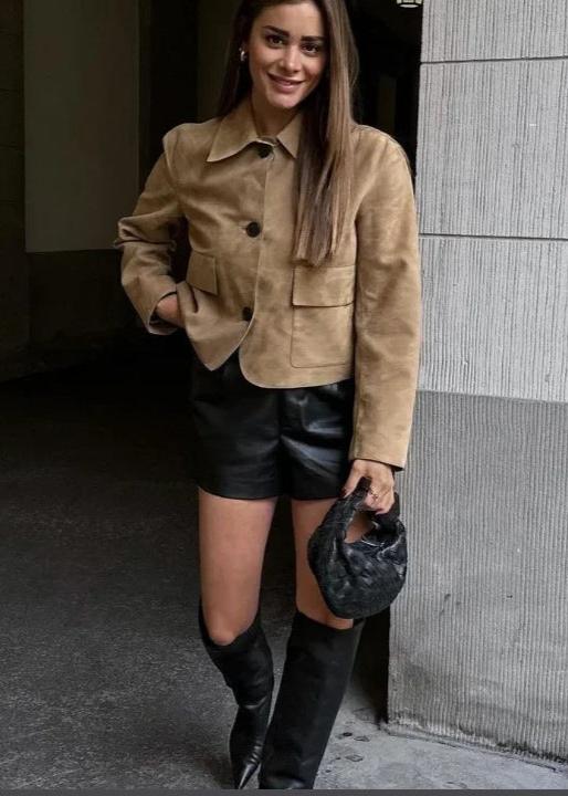 Drune | Camel Boxy Wolljacke