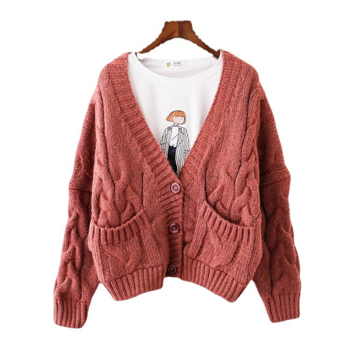 Damen Grobstrick-Cardigan mit vorteilhaftem V-Ausschnitt und praktischen Taschen Drune