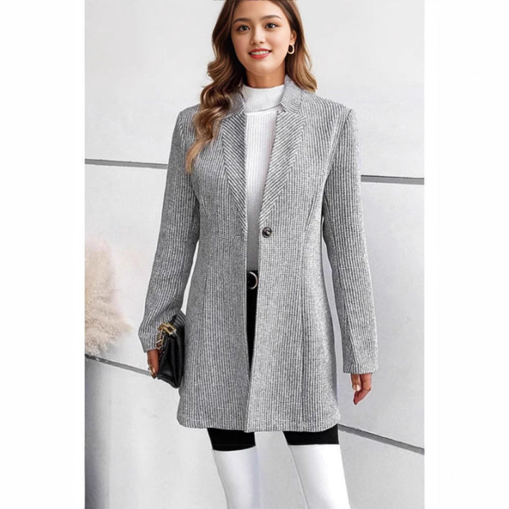 Damen Moderne Strickblazer mit schmalem Schnitt und eleganten Details Drune
