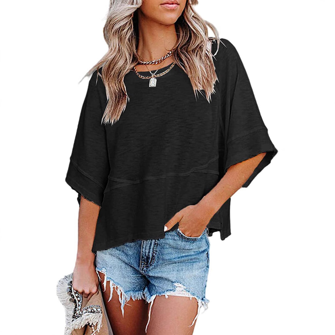 Damen Oversized Sommeroberteil mit lockerer Passform und lässigem Design Drune