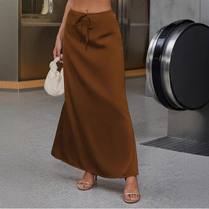 Damen Maxi-Rock mit lässiger Taillenkordel und elegantem Schnitt Drune