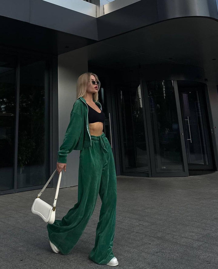 Damen Velours Jogginganzug Drune