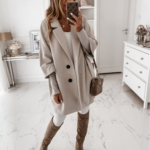Damen eleganter Oversized-Mantel Drune