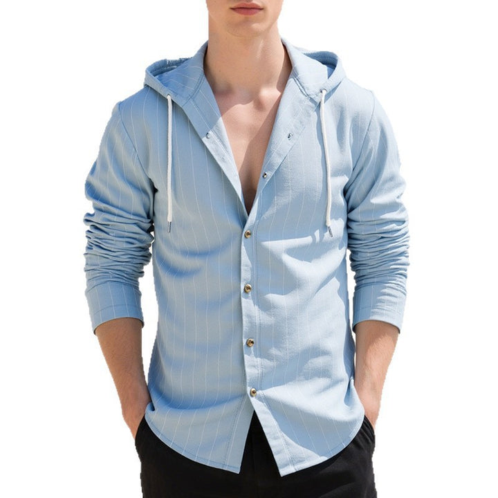 Herren lässige und modische Hemdjacke mit Kapuze Drune