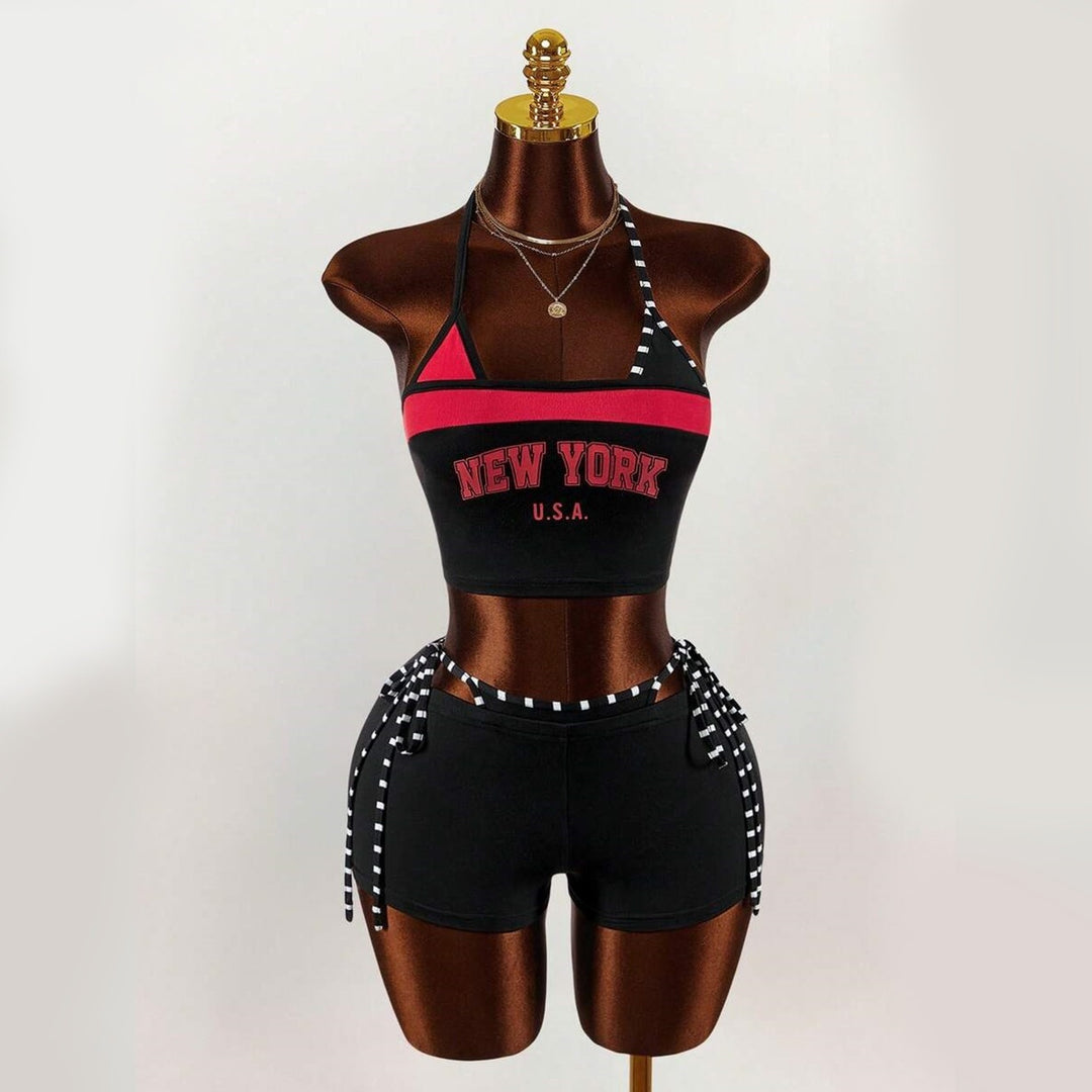 Damen Sportliches Oberteil mit Shorts Drune