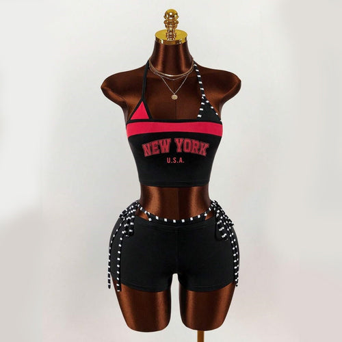 Damen Sportliches Oberteil mit Shorts Drune